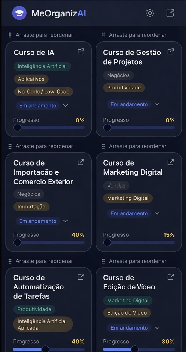 Meus Cursos — Gerencie todos os seus cursos em um só lugar